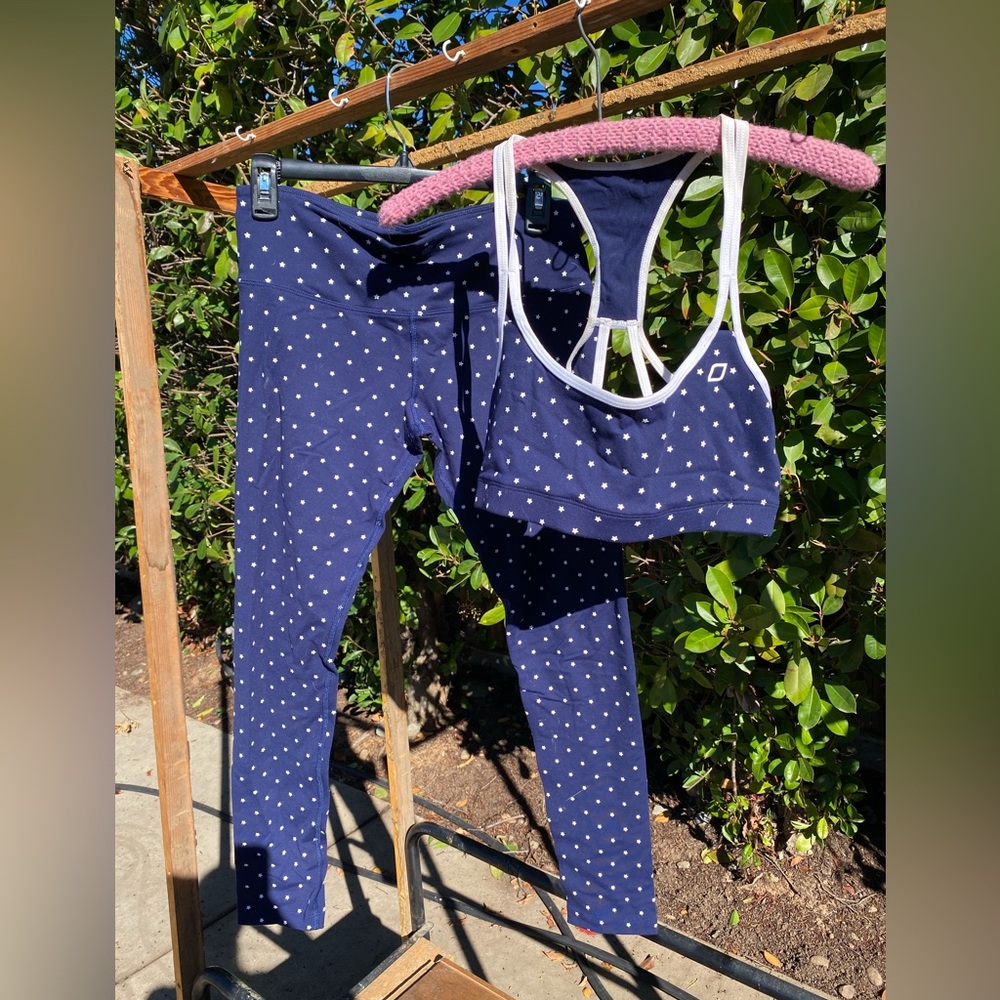 Lorna Jane Navy Polka Dot Leggings